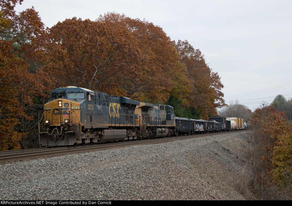 CSX 5212 Leads Q627 at Game Farm Rd. 